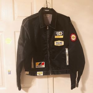 Guess USA Women's XL Black Cropped Bomber Jacket